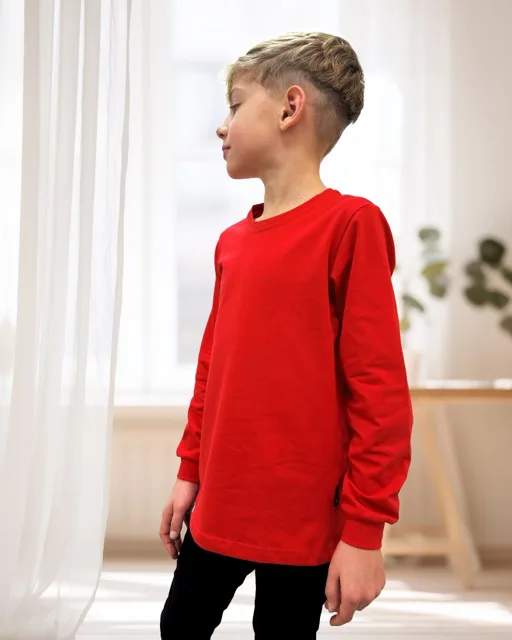 Jožánek Dětské tričko, dlouhý rukáv – červené 128