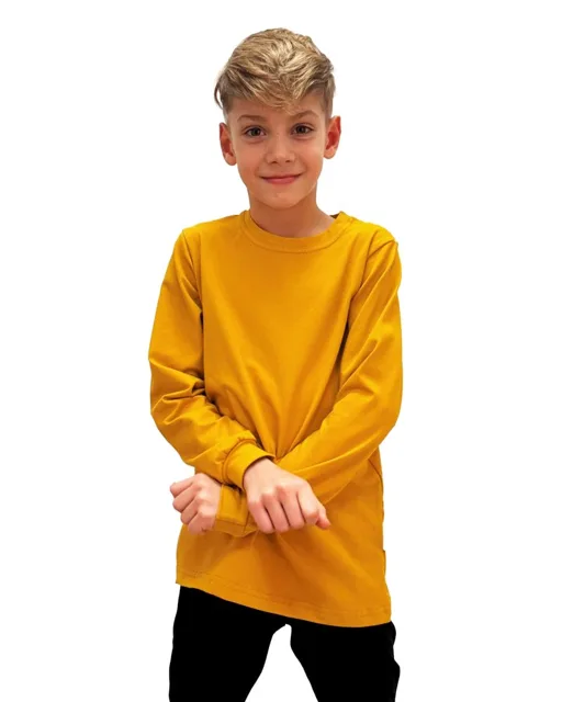 Jožánek Dětské tričko, dlouhý rukáv – hořčicové 98
