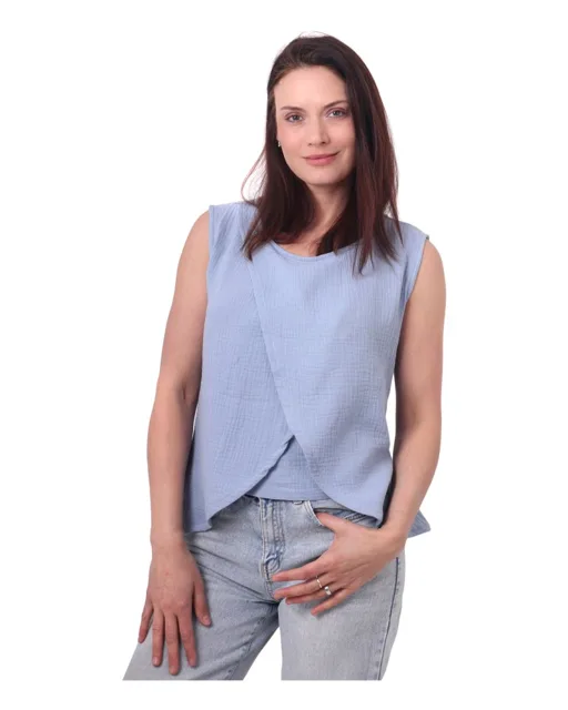 Jožánek Kojicí mušelínové triko tílko Maja, světle modré L/XL
