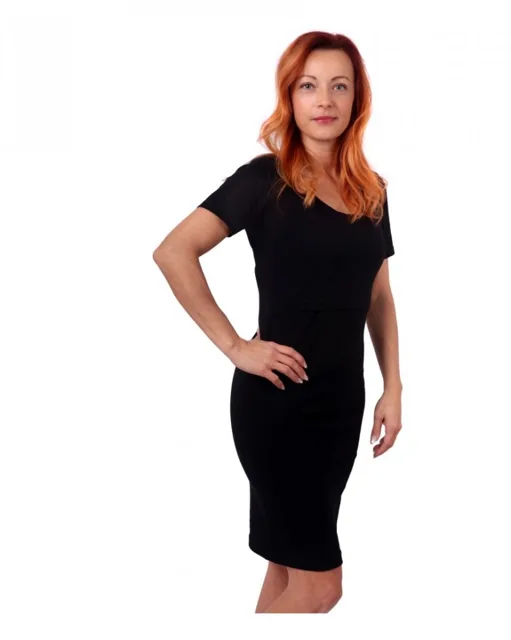 Jožánek Kojicí šaty ELENA, krátký rukáv, černé L/XL