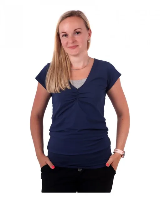 Jožánek Kojící tričko LEA, krátký rukáv, tmavě modré (jeans)