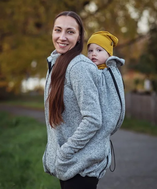 Jožánek Nosící svetr (přední i zadní nošení) Lisa, šedý melír L