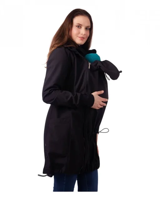 Jožánek Softshellová NOSÍCÍ bunda Andrea + TĚHOTENSKÁ vsadka, černá | Jožánek®