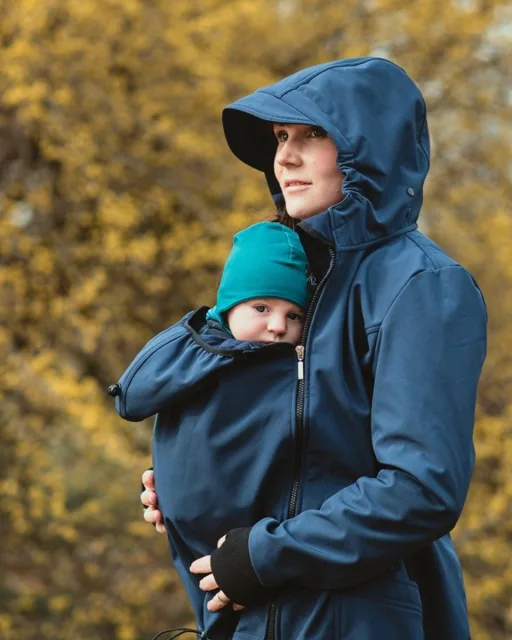 Jožánek Softshellová NOSÍCÍ bunda Andrea + TĚHOTENSKÁ vsadka, tmavě modrá | Jožánek®