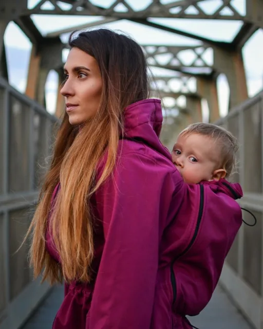 Jožánek Softshellová těhotenská a nosící bunda Alice + TĚHOTENSKÁ VSADKA, fuchsiově růžová S/M