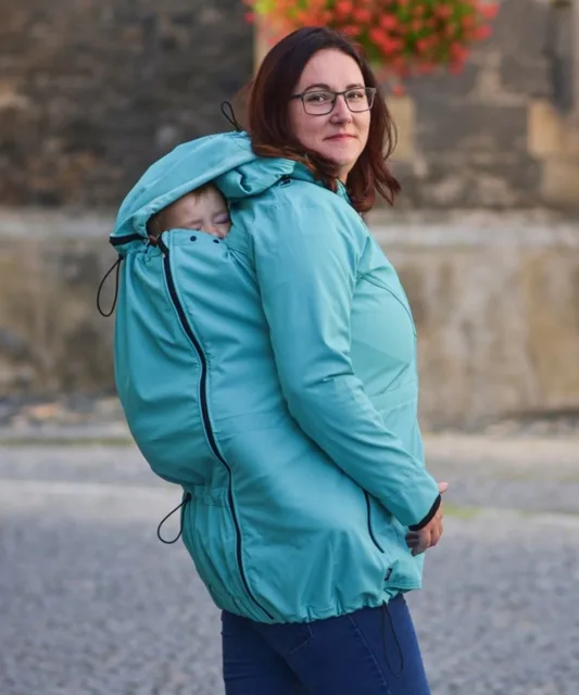 Jožánek Softshellová těhotenská a nosící bunda Alice + TĚHOTENSKÁ VSADKA, tyrkysová M/L
