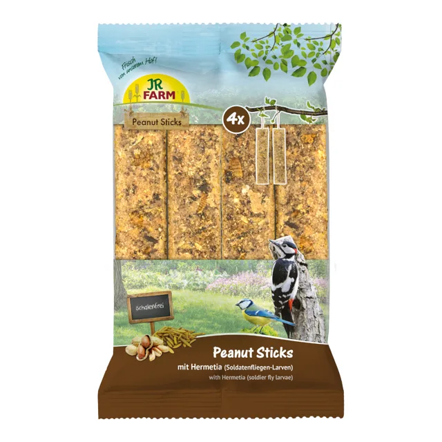 JR Farm 4x Arašídové tyčinky loupané 640 g - s bezinkami