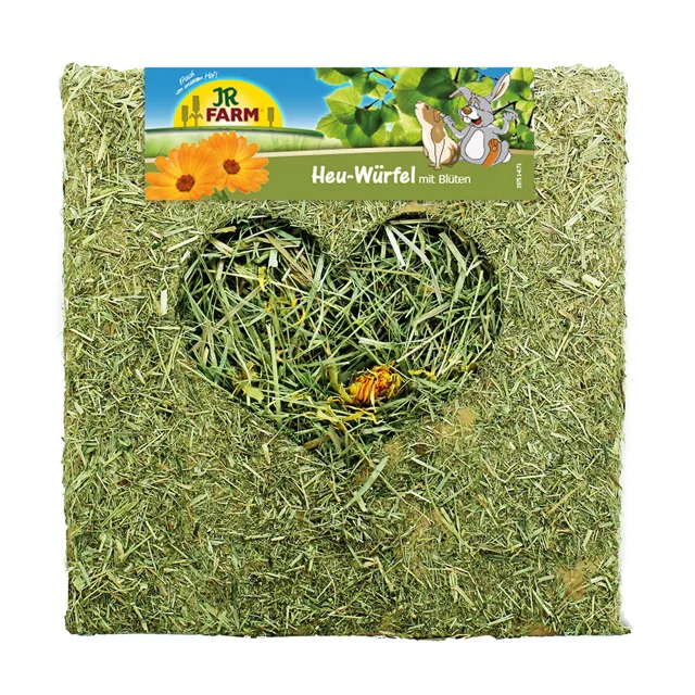 JR Farm kostka ze sena s květy - 2 x 450 g (velká)