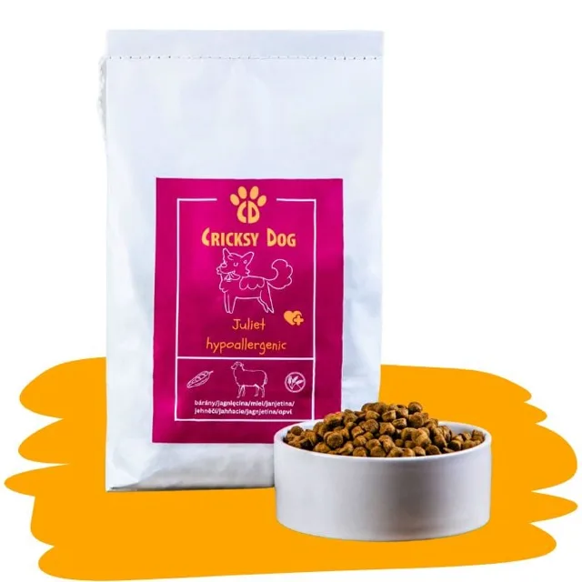 Juliet hypoalergenní jehněčí suché krmivo (prémiová receptura bez pšeničného lepku a kuřecího masa) - 1 kg