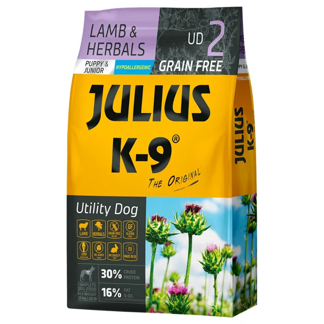 JULIUS K-9 Puppy & Junior jehněčí a bylinky - 10 kg