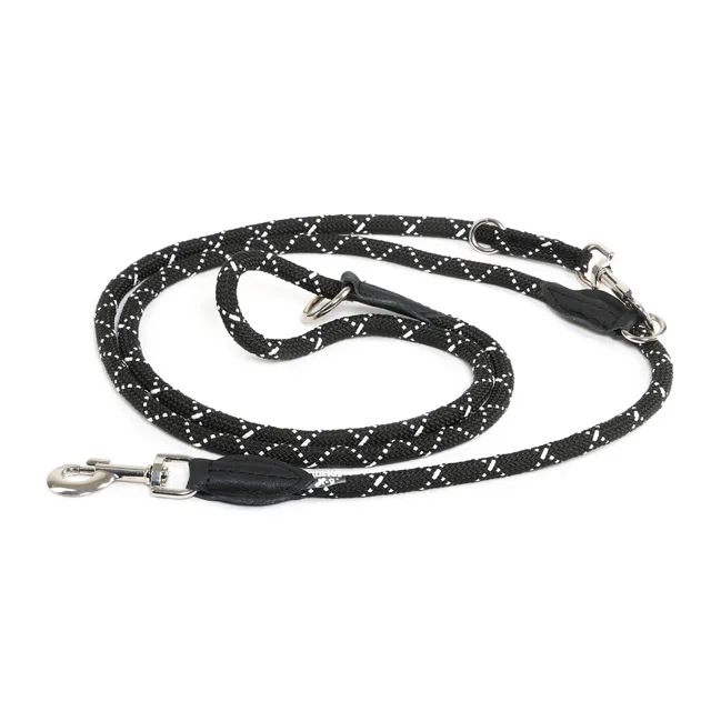 JULIUS-K9 IDC® nastavitelné lanové vodítko - 220 cm dlouhé, Ø 12 mm, černé