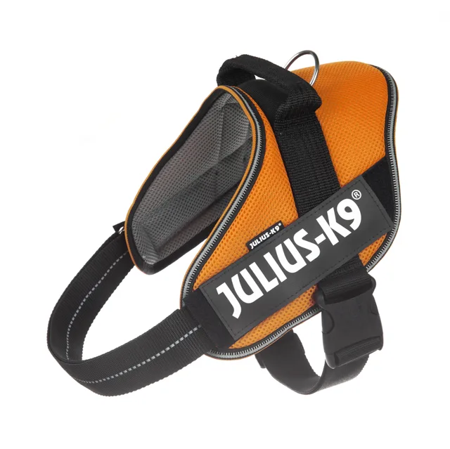 JULIUS-K9 IDC® POWAIR postroj - oranžový - Velikost M/0: obvod hrudníku 58–76 cm