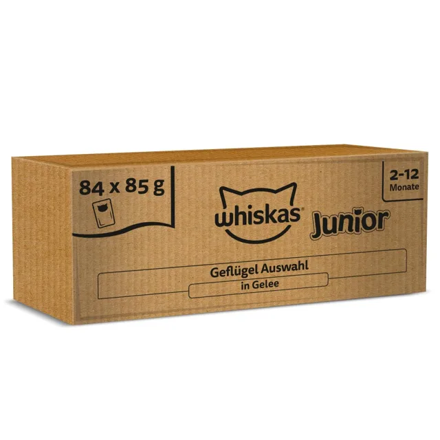 Jumbo balení Whiskas Junior kapsička 84 x 85 g Klasický výběr v omáčce