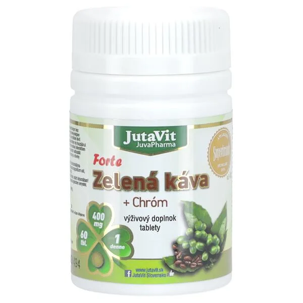 JutaVit Zelená káva Forte + chróm Jutavit, 60 tablet