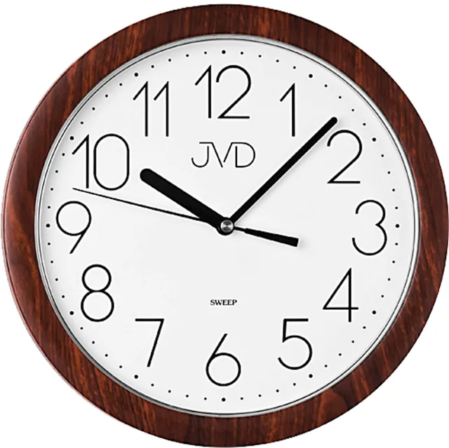 JVD Nástěnné hodiny s plynulým chodem H612 hnědá