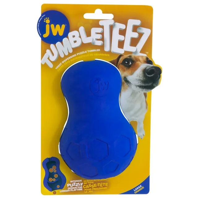 JW Hračka na pamlsky Tumble Teez - velikost L (Ø 8cm), modrá