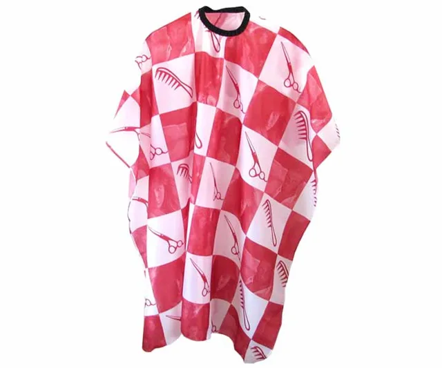 Kadeřnická pláštěnka na stříhání Duko 580 - červená - upevnění na suchý zip (580red) + dárek zdarma