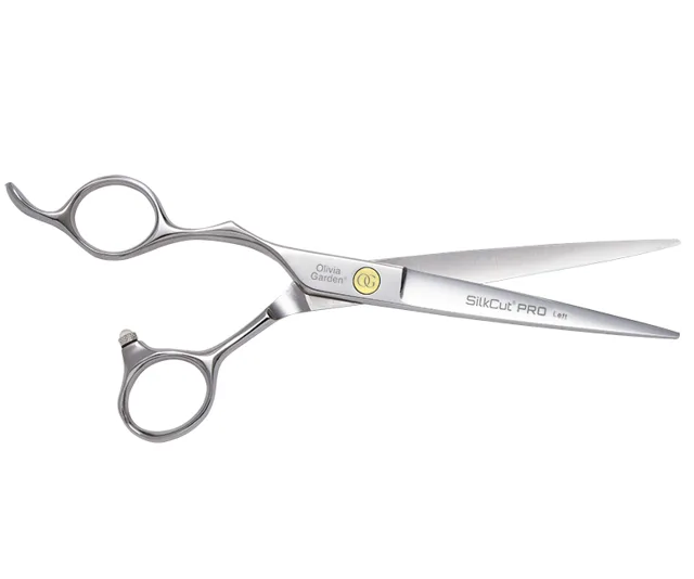 Kadeřnické nůžky pro leváky Olivia Garden SilkCut Pro 6,5" - stříbrné (SI-PRO6.50L) + dárek zdarma
