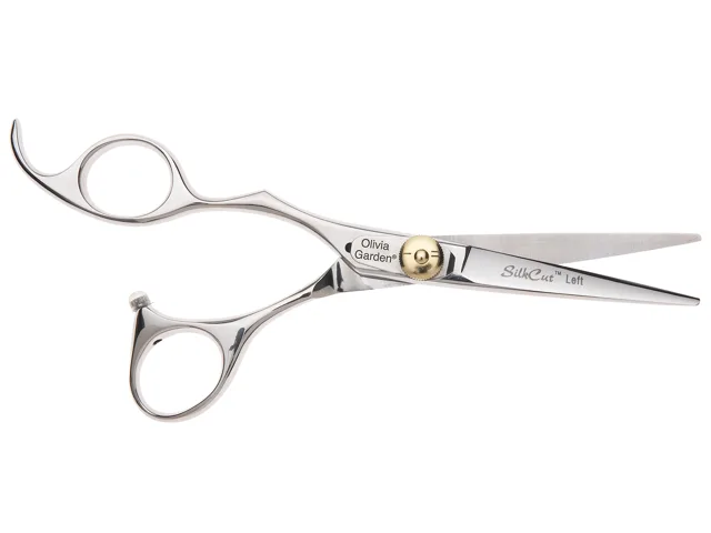 Kadeřnické nůžky pro leváky Olivia Garden SilkCut Shear 5,75" - stříbrné (5.75L) + dárek zdarma