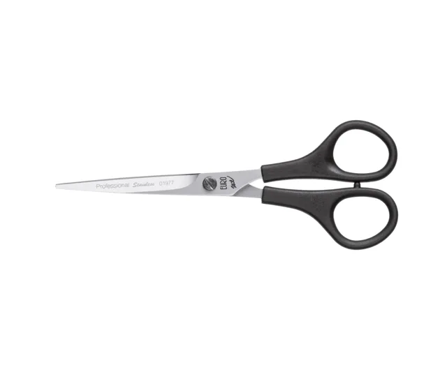 Kadeřnické nůžky s plastovou rukojetí a mikroozubením Eurostil Professional 6" (01977) + dárek zdarma