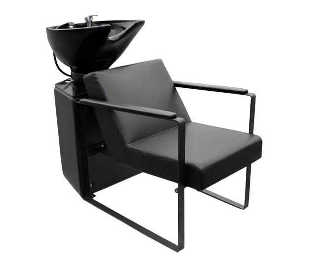 Kadeřnický mycí box Hairway Frame - černý, černé umyvadlo (57018-YD29-B) + dárek zdarma