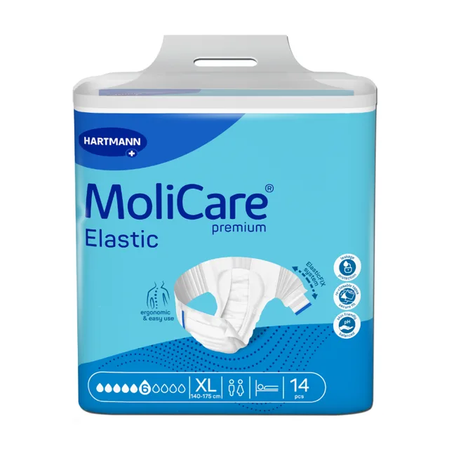 Kalhotky zalepovací Molicare Elastic 6 kapek XL boky 140-175cm 2786ml 14ks