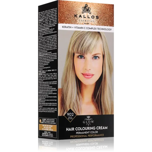 Kallos Glow Lasting Cream Colour permanentní barva na vlasy odstín Beige Blond 60 ml