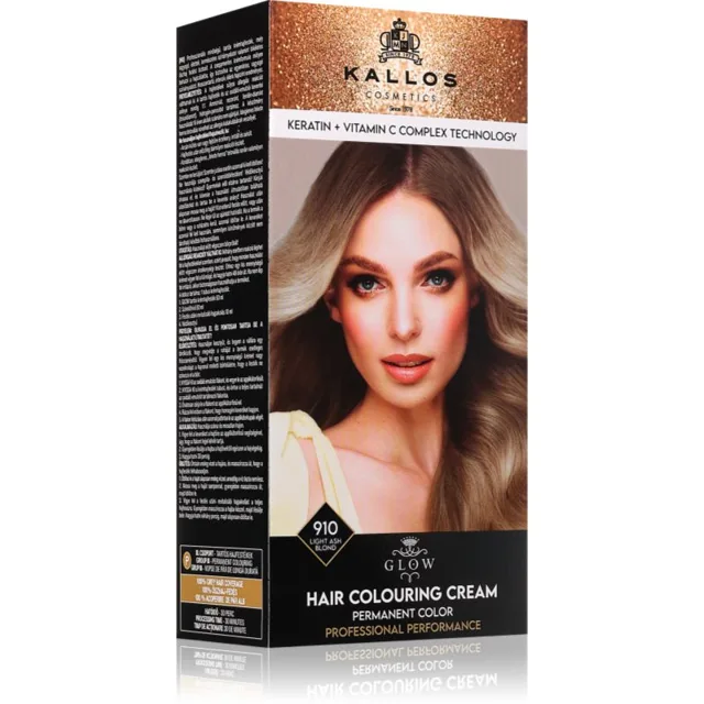 Kallos Glow Lasting Cream Colour permanentní barva na vlasy odstín Light Ash Blond 60 ml