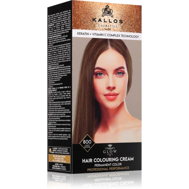 Kallos Glow Lasting Cream Colour permanentní barva na vlasy odstín Light Blond 60 ml