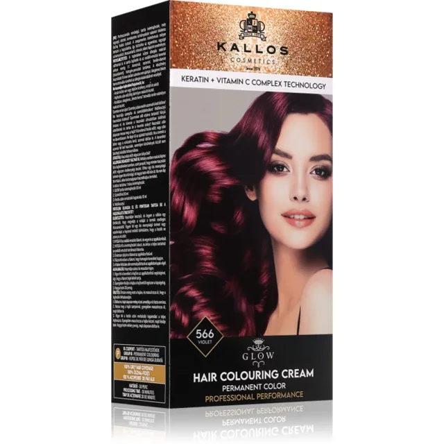 Kallos Glow Lasting Cream Colour permanentní barva na vlasy odstín Violet 60 ml