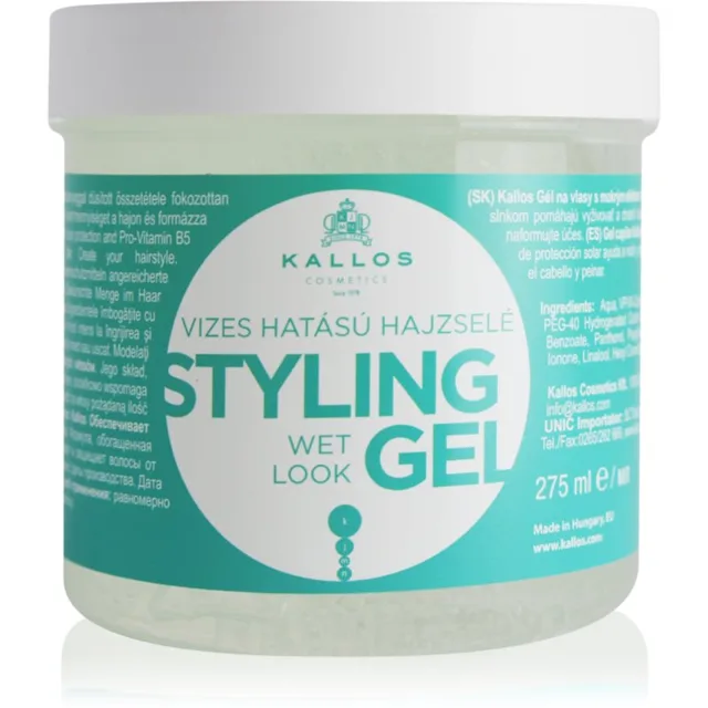 Kallos KJMN Wet Look Styling Gel gel na vlasy s mokrým efektem 275 ml