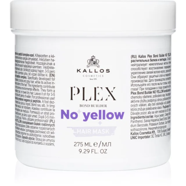 Kallos Plex No Yellow maska na vlasy neutralizující žluté tóny 275 ml