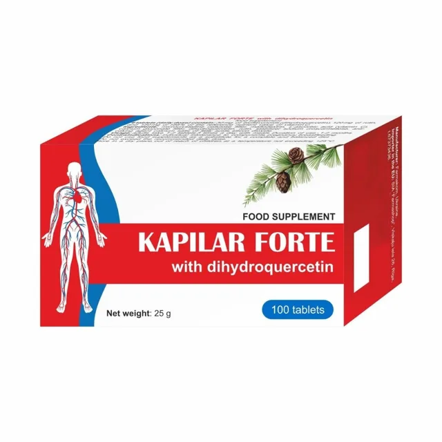 KAPILAR FORTE – doplněk stravy s dihydrokvercetinem, rutinem a vitaminem C – 100 tablet – Farmakom