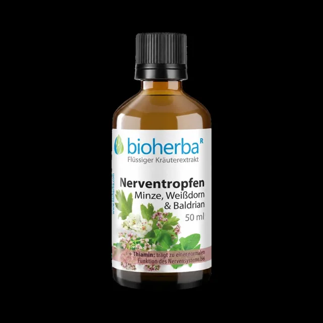 Kapky na nervy s mátou, hlohem a kozlíkem – tinktura – 50 ml – Bioherba