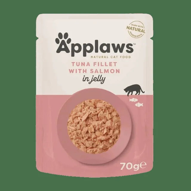 Kapsička Applaws cat tuňák,  losos v želé 70g