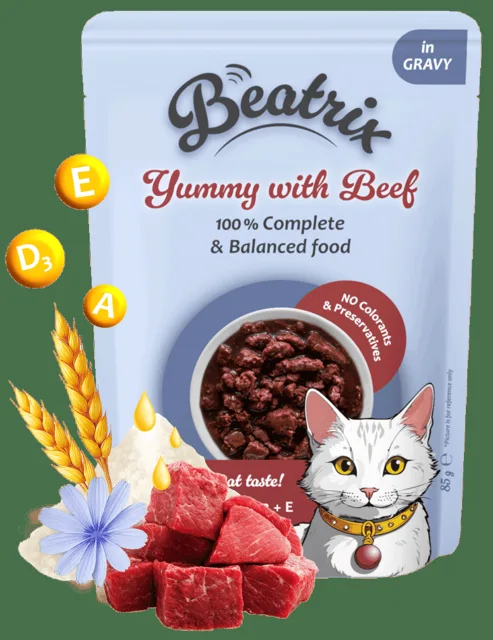 Kapsička Beatrix Adult Cat s hovězím 85g