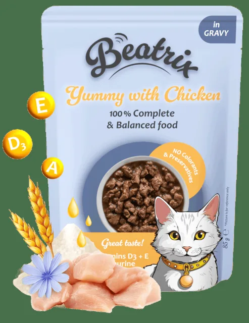Kapsička Beatrix Adult Cat s kuřecím 85g