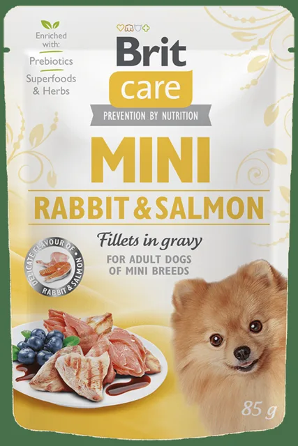 Kapsička Brit Care Mini Rabbit & Salmon fillets in gravy 85g