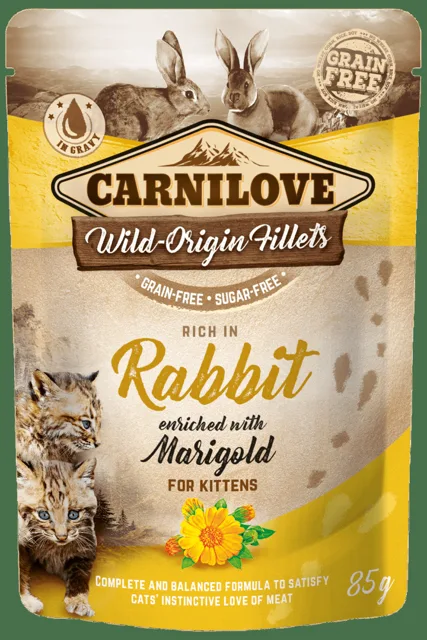 Kapsička Carnilove Cat Pouch Kitten králík a měsíček lékařský 85g