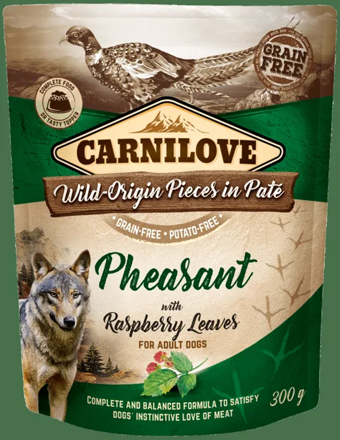 Kapsička Carnilove Dog Pouch Paté bažant s malinovým listím 300g