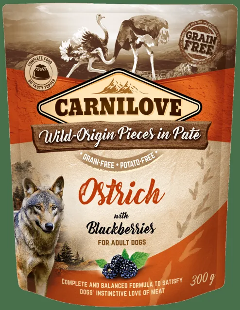 Kapsička Carnilove Dog Pouch Paté pštros a ostružiny 300g