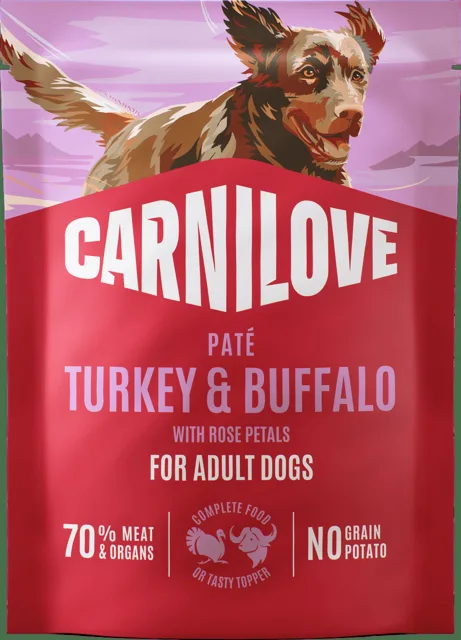 Kapsička CARNILOVE Paté pro dospělé psy krůta a buvol s lístky růže 300 g