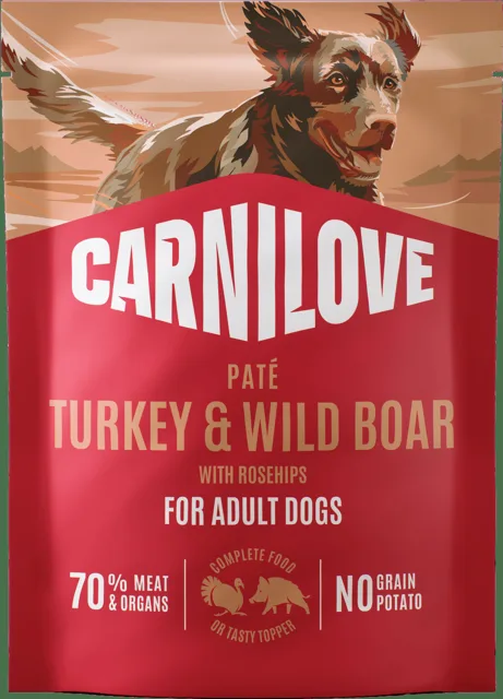 Kapsička CARNILOVE Paté pro dospělé psy krůta a divočák se šípky 300 g