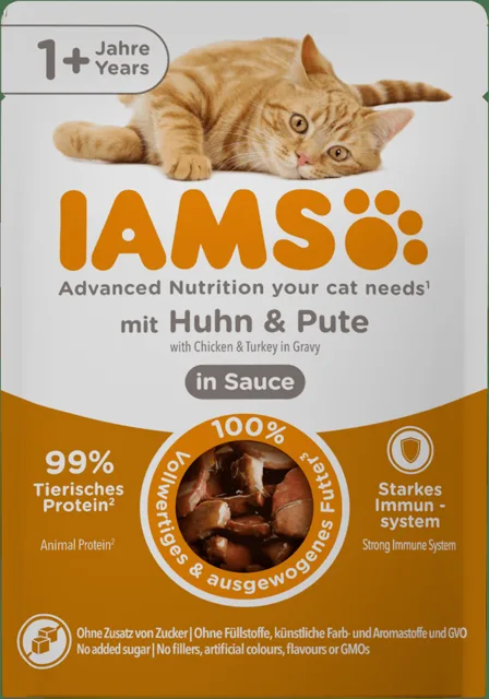 Kapsička IAMS Delights Adult kuře a krůta masem v omáčce 85 g