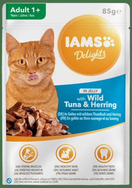Kapsička IAMS pro kočky s masem z tuňáka a sledě v želé 85g