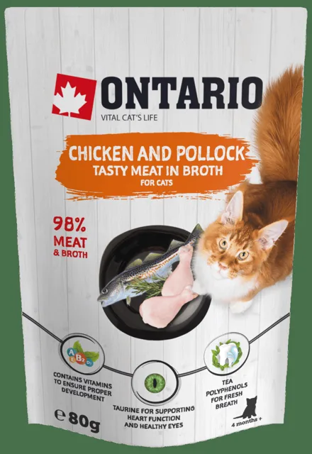 Kapsička Ontario Chicken and Pollock in Broth 80g