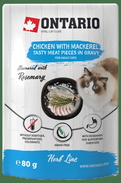 Kapsička Ontario Herb Chicken with Mackerel 80g