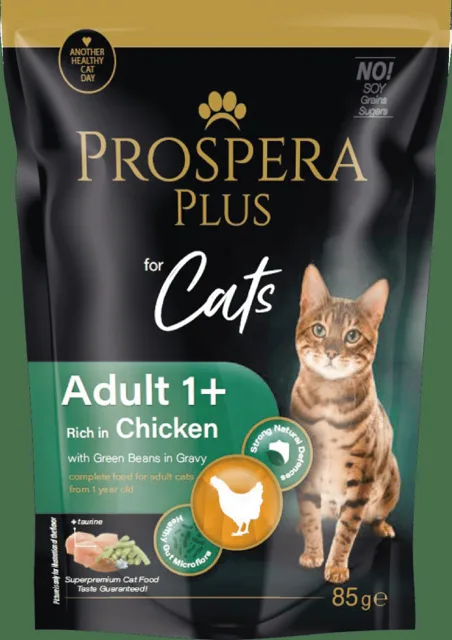 Kapsička Prospera Plus Cat Adult 1+ kuře s fazolkami 85g