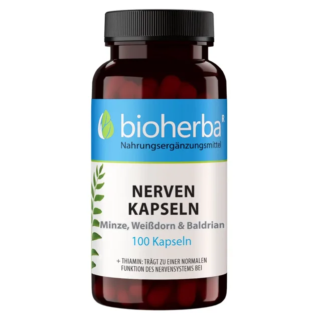 Kapsle na nervy s mátou, hlohem a kozlíkem – 100 kapslí – Bioherba