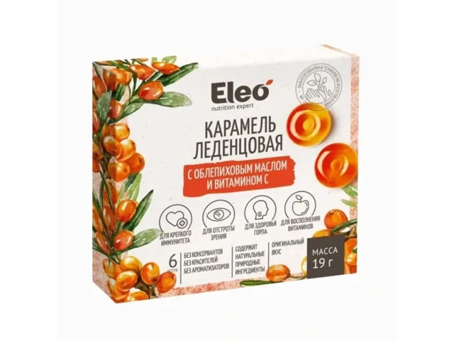 Karamelové bonbony s rakytníkovým olejem a vitamínem C - 6 ks / 19 g